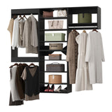 MODCART Modular Closet System - 66" Wide Organizer Towers, Wooden Storage for Walk-In Closets, Wall Mounted Wardrobe Organizer Kit - Black