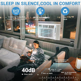 Smart Window Air Conditioner 2PCS, 8,000 BTU Cools Up to 350 Sq.Ft – Quiet 115V Cooling, WiFi & App Control, Voice Compatible, Dehumidifier, Timer, Remote – Ideal for Bedroom, Living Room, Office