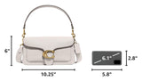 COACH Polished Pebble Leather Tabby Shoulder Bag 26, Chalk, One Size