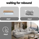 RENDGO 146" Oversized Boneless Sectional Sofa with Chaise,U Shaped,Gray