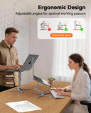 360° Rotating Laptop Stand for Desk, Foldable Computer Stand with Ergonomic Adjustable Height Angles