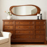 WallBeyond Asymmetrical Full Length Wooden Mirror, 22.5" x 63" Irregular Solid Wood Wall Mirror, Boho Decor for Bedroom Living Room Entryway, Mid-Century Modern, Natural