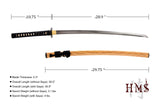 Hand Forged 1095 Yellow Bamboo Warrior Katana, Visible Hamon Full Tang