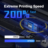 DXZ A4 DTF Printer with XP600 Printhead,2X Fast Printing Speed,Film Cutter,White Ink Stirring System,2-Year Ink Supply (Printer+Oven+Heat Press)