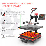 Heat Press Machine 5 in 1 Combo Heat Press 15 x 15 Inch Heat Transfer Machine 360-Degree Swing Away Digital Shirt Printing Multi