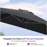 PURPLE LEAF Patio Umbrella Outdoor 10' x 10' Square Easy Assembly Black