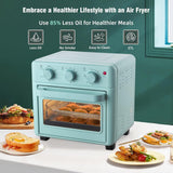 Novaspark Air Fryer Toaster Oven Combo, Retro Convection Oven Countertop,16QT Small Toaster Oven, 4-slices or 9" Pizza, Blue