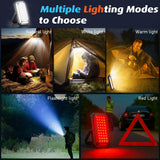 LED Camping Lantern Rechargeable, 10000mAh Portable Solar Camping Lights up to 120+ Hours, 12 Light Modes, Dimmable, LCD Digital Display, Waterproof, Camping Essentials for Power Outages, Emergency