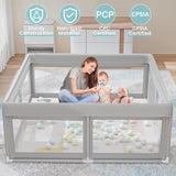 Hiaksedt Baby Playpen with Mat Small Playpen for Babies and Toddlers 50 x 50 inch Baby Fence Playards