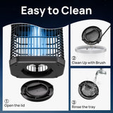 Solar Bug Zapper Outdoor, 4 in 1 Portable & Rechargeable Bug Zapper Outdoor with 5000mAH Battery, 4000V Mosquito Zapper Waterproof with LED Night Light, for Camping, Patio, Backyard (Black)