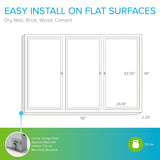 Ghent 48"x 96" 3-Door indoor Enclosed Bulletin Board, Shatter Resistant, with Lock, Satin Aluminum Frame - Natural Cork (PA34896K)-Made in USA