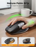 SABLUTE Ergonomic Wireless Mouse for Laptop with Ultra-Fast Scrolling, Side Scroll, Wired+2.4G,+2 Bluetooth, 5 Programmable Buttons, 8K DPI, 800mAh Rechargeable, MAM6 Quiet Office Mice for PC, Desktop