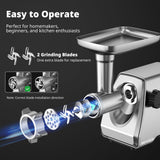 AIRMSEN Electric Meat Grinder & Tomato Sauce Press Maker with Strainer - Heavy Duty Food Mill Machine for Grinding Meat