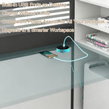 Modern Cubicle Office Workstation Desk with Privacy Panels, Modular Multi-Person Partition Desk, Computer Desk with Storage & for Office, Call Center & Team Workspace (A-Left, 1 P)