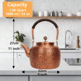 Kkekos Pure Copper Kettle Copper Teapot for Stovetop 1600ml (Type3)