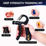 13 PCS Grip Strength Trainer Kit, Hand Gripper Strengthener, Forearm Strengthener, Finger Strengthener, Finger Exerciser, Stress Relief Ball, Forearm Workout Ring for Muscle Building and Injury Recover Navona