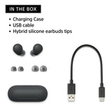 Truly Wireless Noise Canceling in-Ear Bluetooth Earbud Headphones with Mic and IPX4 Water Resistance, Black Sony