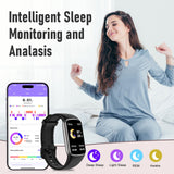 Zeacool Fitness Tracker with 24/7 Heart Rate, Blood Oxygen Sleep Monitor, 123 Sports Modes Calories Smart Watch,IP68 Waterproof Step Counter Activity Trackers Health Pedometer for Women Men (Black)