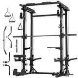 Major Fitness Drone3 Smith Machine, All-in-One Home Gym Power Rack with Cable Crossover, Pull-Up Bars, T-Bar & Squat Station, Heavy-Duty Full-Body Workout for Strength Training (D3SMS-BK (Rack Only)