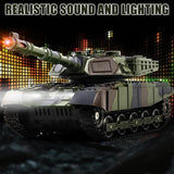 Supdex 1/28 RC Battle Tank Set, Remote Control Army Toy That Shoots for Kids and Adults, 2.4G Military Tank Model Toy for Boys Age 6+ Years Old with Sound and Lights