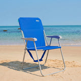 #WEJOY Folding Beach Chair for Adults, Lightweight Beach Chair with Shoulder Straps, High Back Camping Chairs with Hard Armrest, Supports 300lbs for Outdoor Lawn Concert (Blue)