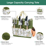 Gardening Tool Set, Heavy Duty Garden Tool Set with Fashion Garden Bag, Durable Stainless Steel Gardening Hand Tools