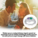 Oseew Mothers rings with 2 birthstones 10k white gold 18k white gold mothers ring mothers ring 2 birthstones white gold 18k Women birthstone gold rings for mom