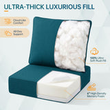 Outdoor Furniture Cushions, 6" Thick Seat Cushions for Outdoor Furniture, Waterproof 24x24 Patio Couch Cushions, Replacement Chair/Sofa Cushion, Include 4 Back & 4 Seat Cushion, Thick/Peacock Green