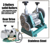 IntXanth Manual Sugar Cane Juicer, 3 Rollers, Max 80% Juice Rate, 2 Peelers & Wooden Handle Hand Crank