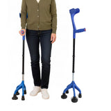 KMINA Quad Crutch for Women and Men (Sturdy 3.3 lbs), 4 Prong Forearm Crutches for Stability and Support, Adjustable and Ergonomic, Patented Design, Made in Europe