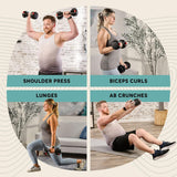 Lifepro Adjustable Dumbbells - 15Lb 25Lb 43Lb 55Lb 90Lb 6in1 Adjustable Weight, Compact Quick Dumbbells set/single for Full Body Exercise & Fitness Home Gym