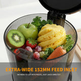 Juicer Machines, Cold Press Juicer with 6" Extra-Large Feed Chute, 400W Motor, High Juice Yield, Easy to Clean, Dishwasher Safe Parts, 3-in-1 for Juice, Nut Milk & Sorbet, Whole Fruits & Vegetables