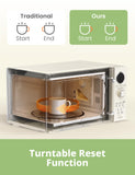 COMFEE' Retro Microwave Oven, Small Microwave with 6 Auto Menus, 0.9 cu.ft Countertop Compact Microwave with Multi-stage Cooking, Mute Function, LED digital, Apricot/900W, CMO-MMP02AA(AT)