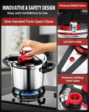 3-In-1 Stainless Steel Pressure Cooker 32 QT: [Save 70% Time] [3 PSI Settings], One-Hand Locking Pressure Canner, Induction Compatible, Steamer Rack Included