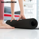 BalanceFrom Fitness GoYoga All Purpose 71 x 24 x 1 Inch Extra Thick Anti Tear High Density Non-Slip Exercise Yoga Mat with Carrying Strap, Black BalanceFrom