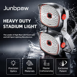 Junbpaw Stadium Lights Outdoor LED 160LM/W, 48000 Lumen Stadium Flood Light 5000K 300W Commercial Arena Field Lighting Security IP67 Waterproof Exterior Floodlight for Yard, Sport, and Court