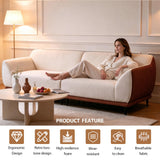 NessCarsti 86.61" 3-Seater Fabric Sofa, Modern Minimalist Upholstered Couch