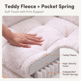 Teddy Fleece High Back Executive Office Chair with Flip Armrests (White)