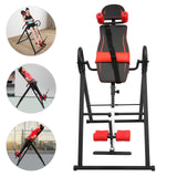 Fujsnmu Inversion Table, 330LBS Heavy Duty Adjustable Foldable Frame with Extended Ankle Lock, Back Pain Relief Kit for Home Gym, Office & Physical Therapy