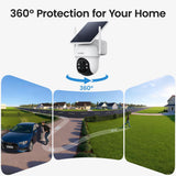 AOSU Outdoor Security Bundle – 6-Cam Wireless Solar Camera Kit with 360° Pan-Tilt & Human Tracking + 5MP Wireless Video Doorbell with Dual-Band WiFi, aosuBase Storage, Alexa & Google Assistant Compati