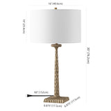 Antique Brass/White Metal Base 29-inch Dimmable Table Lamp (LED Bulbs Included) Safavieh