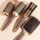 Olivia Garden Ceramic + Ion NanoThermic Styler Hair Brush - Daily Styling for All Hair Types - With Retractable Sectioning Pick, NT-PDL (Paddle)