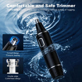 XOOMRSCP Professional Nose Hair Trimmer for Men, Rechargeable 2 in 1 Painless Ear & Nose Hair Trimmer with IPX7 Waterproof Dual-Edge Blades for Eyebrow & Facial Hair (Black)