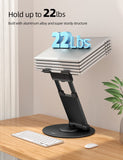Nulaxy Telescopic 360 Rotating Laptop Stand for Desk Adjustable Height Swivel Pull Out Design Ergonomic Laptop Riser