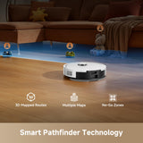 DREAME D20 Air Plus Robot Vac and Mop Combo with 20,000Pa Suction, Anti-Tangling Tech, Auto-Emptying Dock, Deep Carpet Cleaning and Smart Navigation White