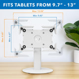Mount-It! Universal Tablet Countertop Stand, Secure Kiosk Mount, White