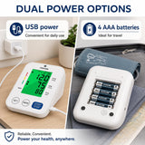 P PANACARE Upper Arm Blood Pressure Monitor for Home Use, Adjustable Cuff (8.7–16.5 inches), Large Backlit Display, White