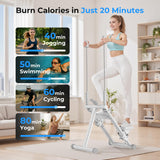 Stair Stepper for Home,Vertical Climber Step Machine with Stable Triangular Frame, 3-Level Resistance & Pedal Adjustment,LCD Monitor, Device Holder, Detachable Handrail, 300 LBS White