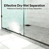 32"W×78"H Glass Shower Door 8mm Thick Frameless Tempered Glass Shower Panel-Fixed Design with Hardware for Bathroom Screens (Black)