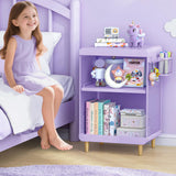 SYKIARIOL Kids Nightstand,Kids Bedside Table,Teen Girls Night Stand,Toddler Night Stand,End Table for Girls Room Storage,Purple Nightstand